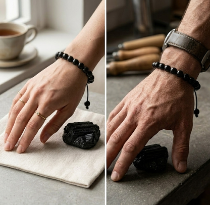 Minimalist Black Tourmaline Protection Bracelet