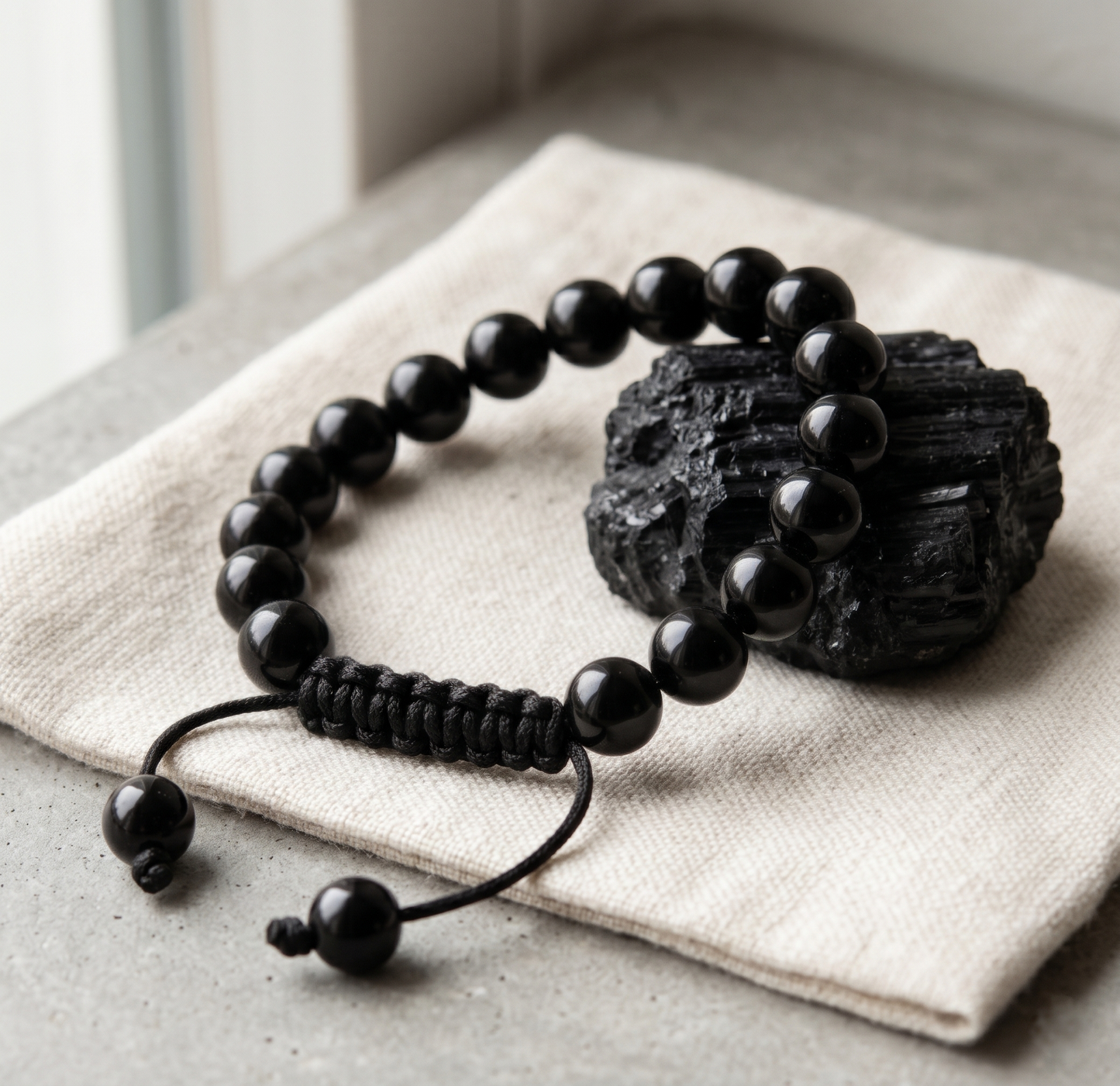 Minimalist Black Tourmaline Protection Bracelet
