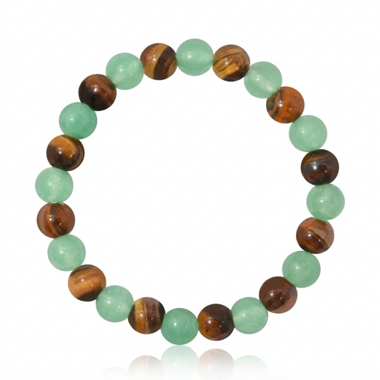 Money Attraction Bracelets | Golden Tiger Eye & Green Aventurine for Prosperity