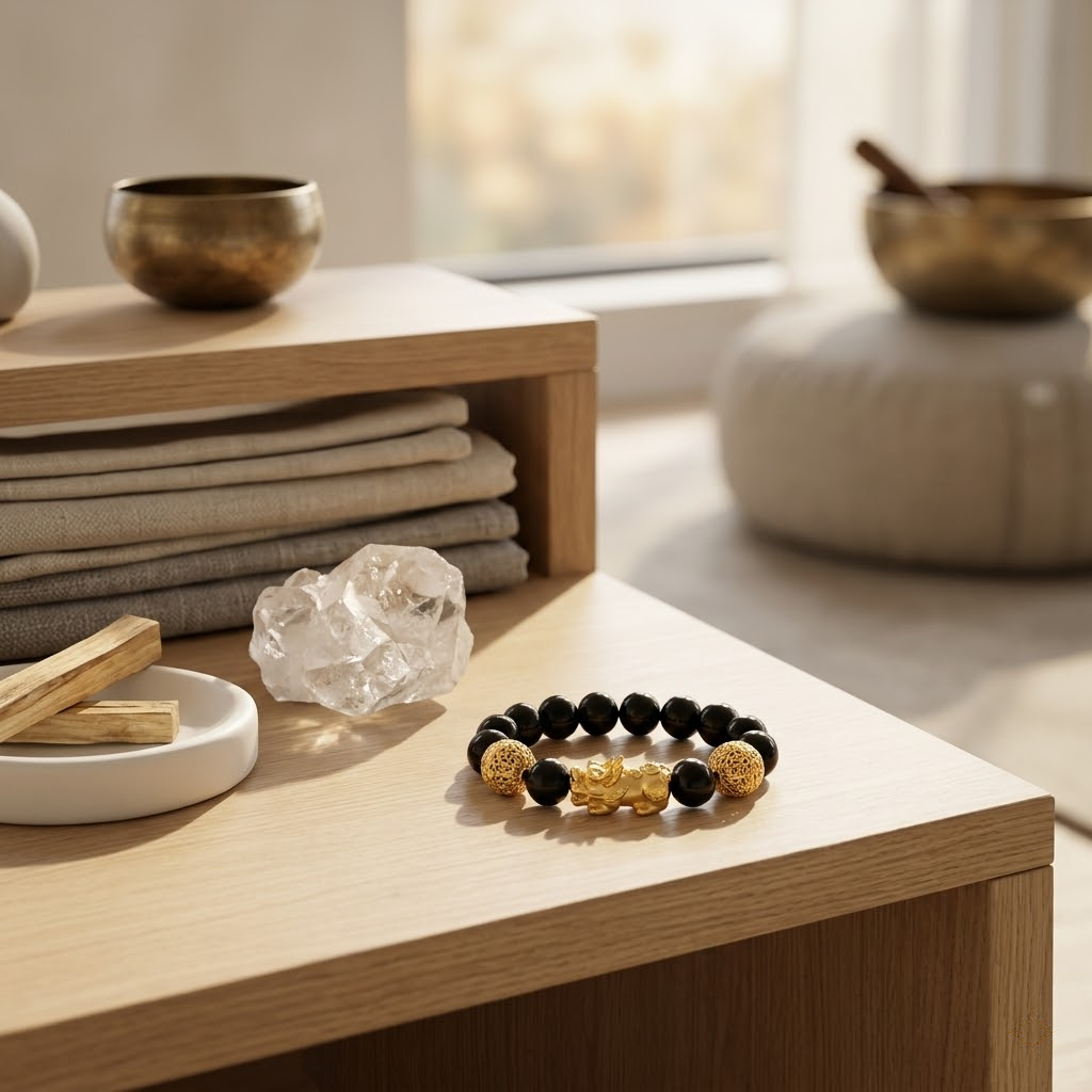 Natural Black Obsidian Pi Xiu Bracelet