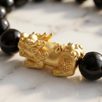 Natural Black Obsidian Pi Xiu Bracelet