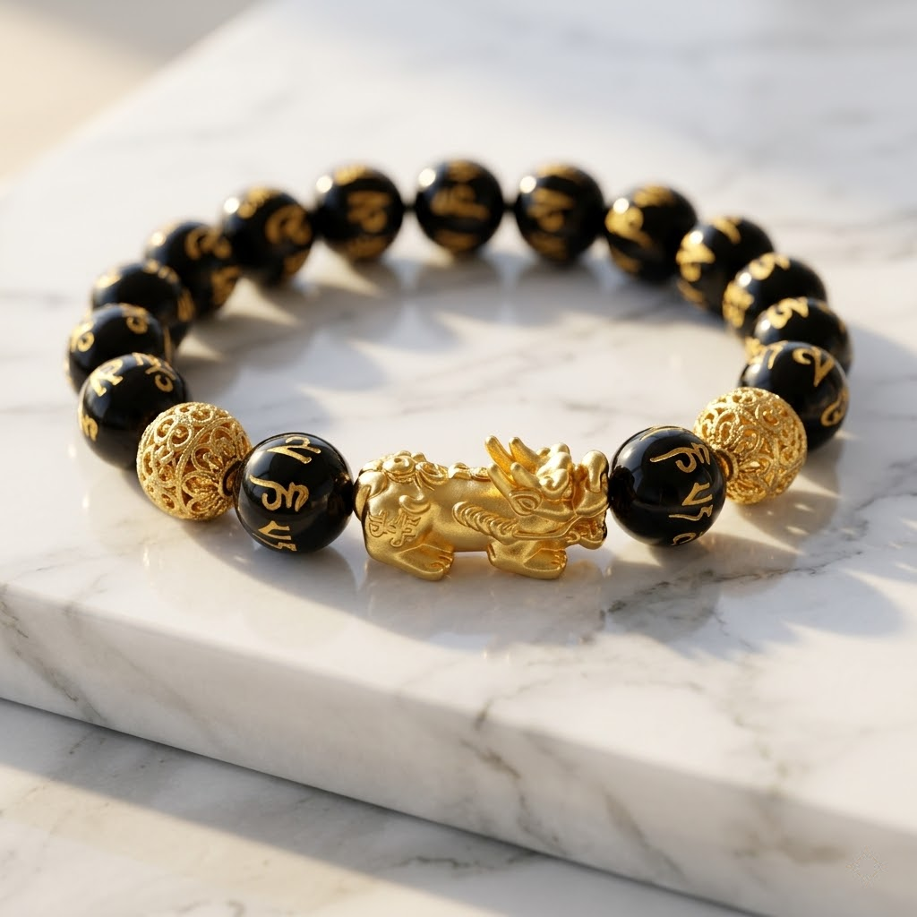 Natural Black Obsidian Pi Xiu Bracelet