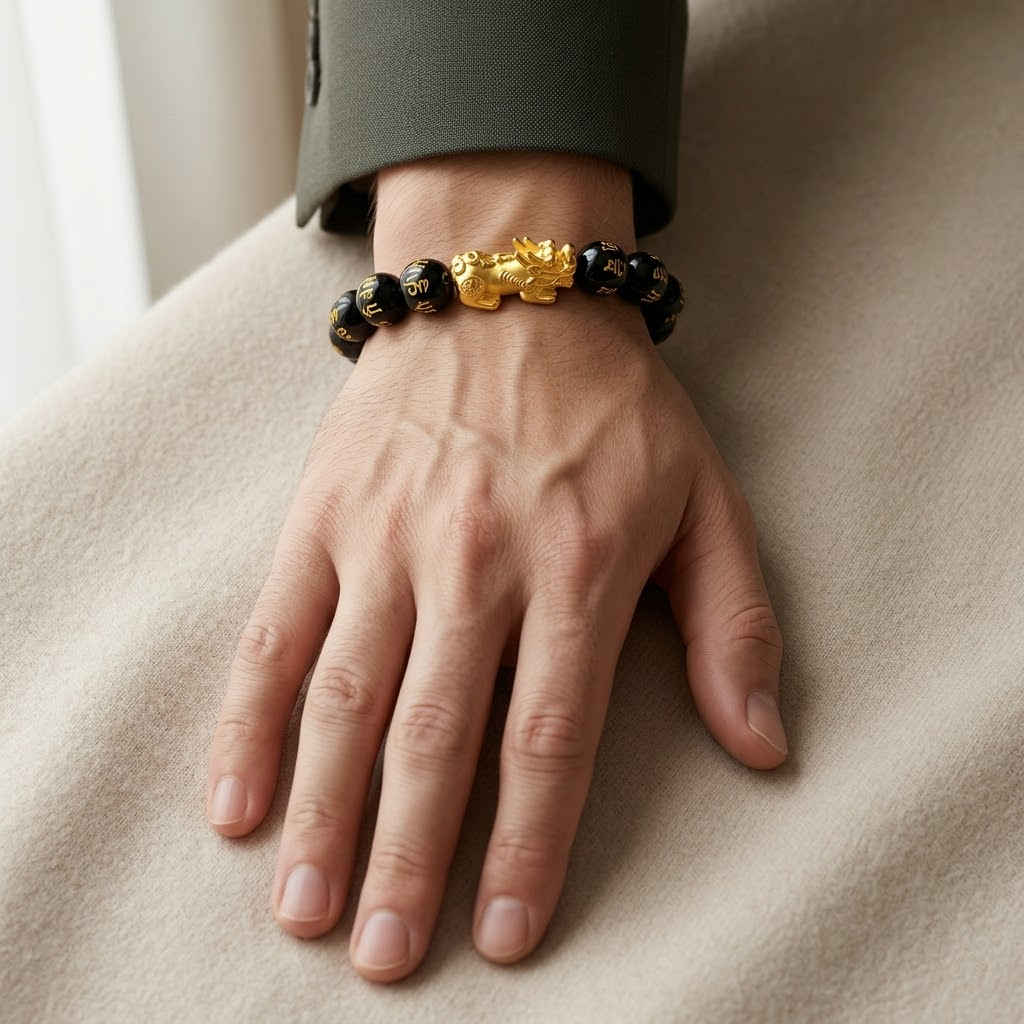 Natural Black Obsidian Pi Xiu Bracelet
