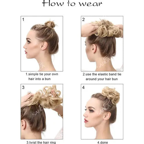 Curly Hairpiece Bun