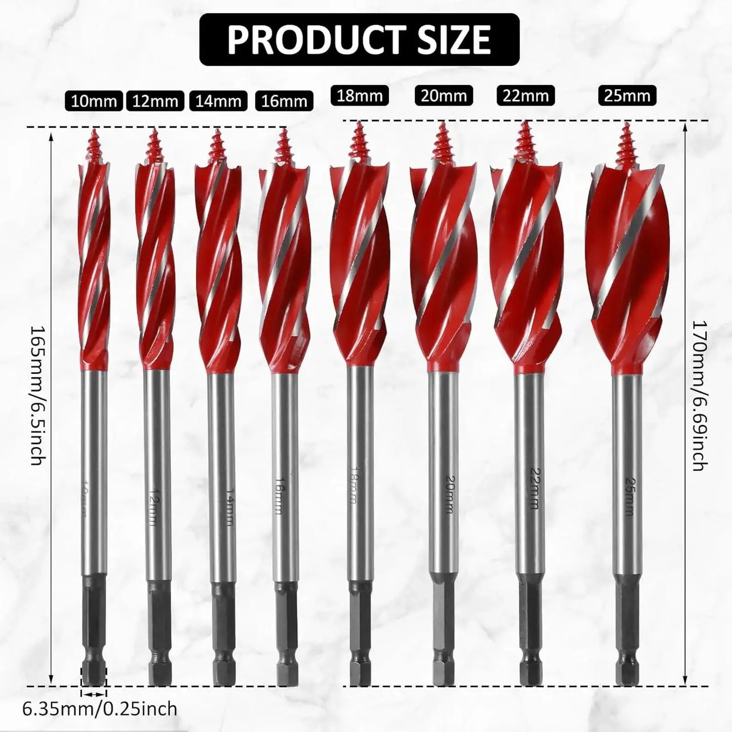 8‑Pack High‑Carbon‑Steel Wood‑Boring Tool Kit