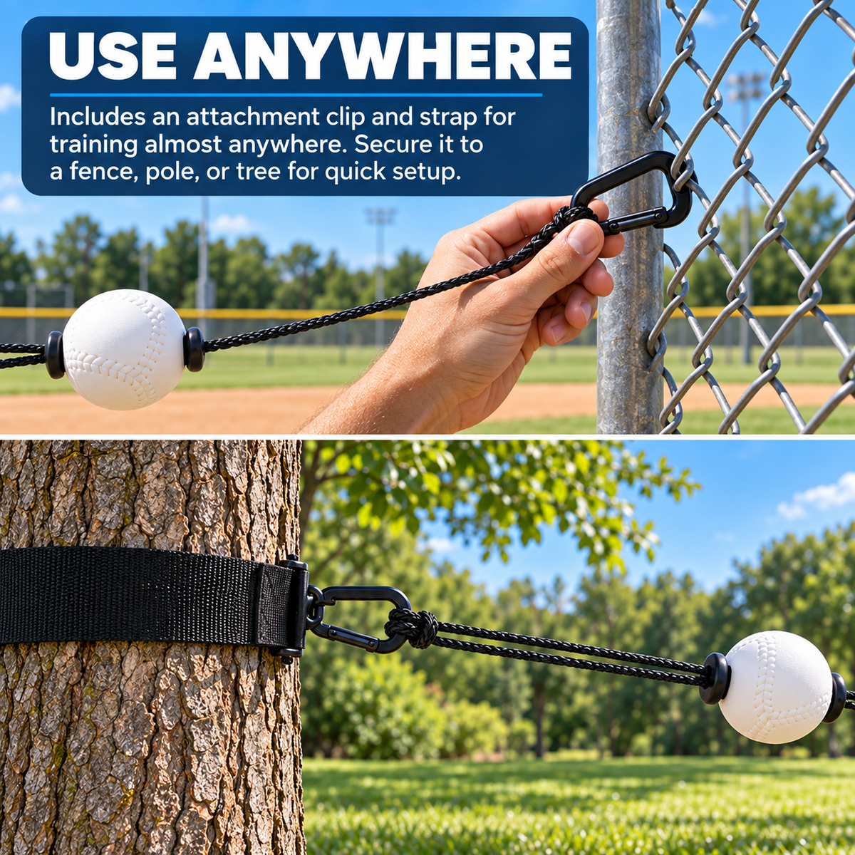 Portable Baseball & Softball Rope Batting Trainer