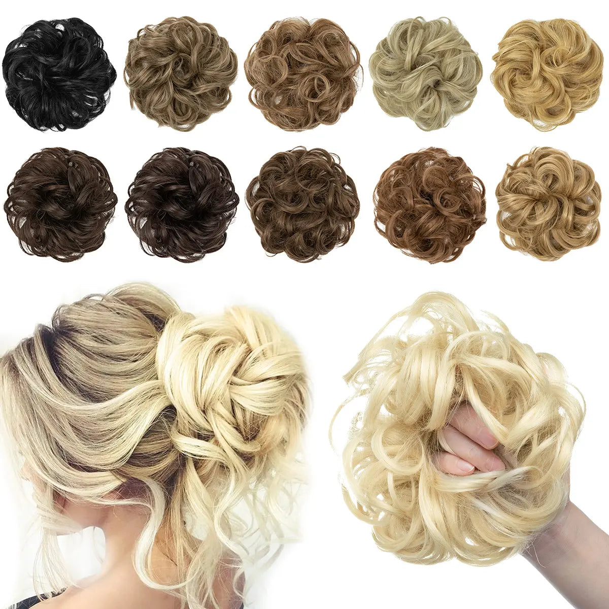 Curly Hairpiece Bun