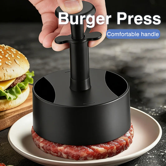Black Non-Stick Hamburger Meat Press for Grills and Outdoor Cooking