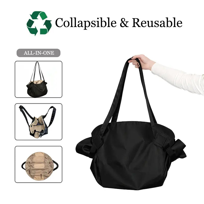 2-in-1 Convertible Foldable Waterproof Shopping Tote & Picnic Mat