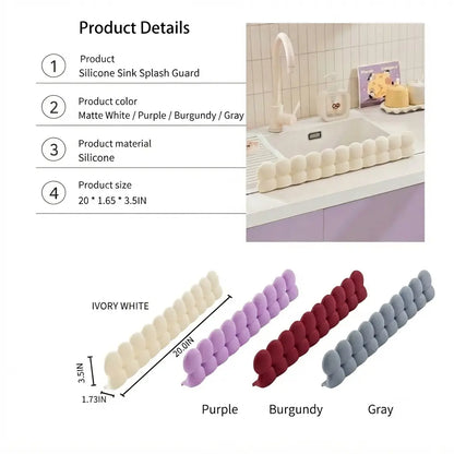 Silicone Sink Splash Guard for Kitchen & Bathroom Sink Edge