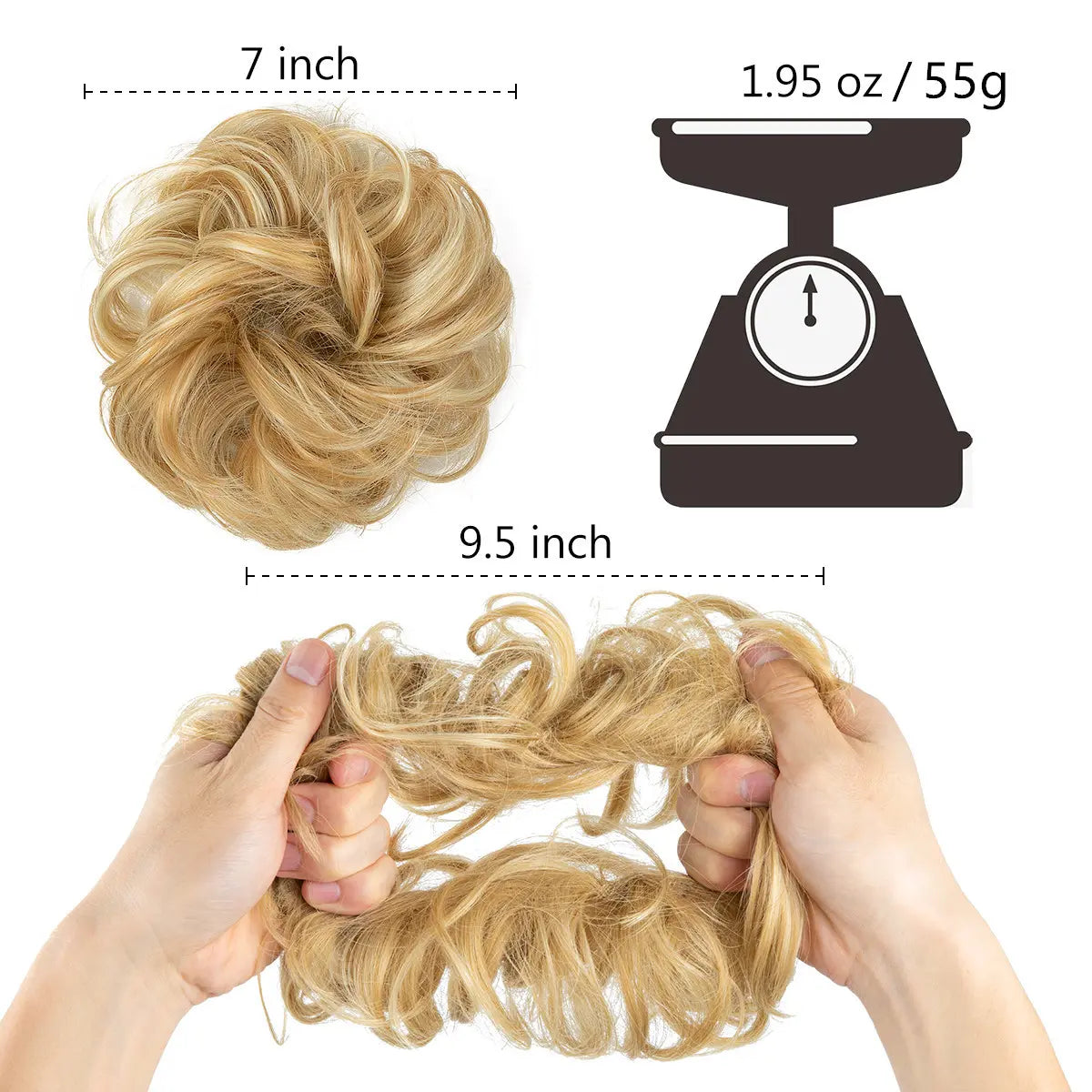 Curly Hairpiece Bun