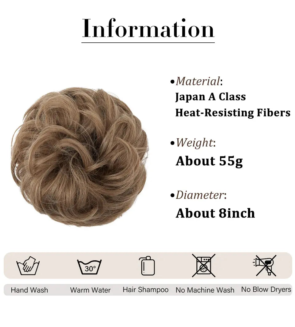 Curly Hairpiece Bun