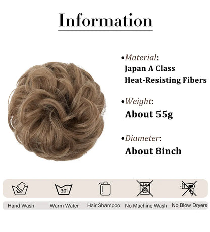 Curly Hairpiece Bun