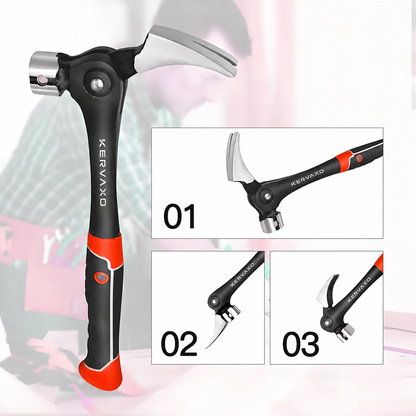 KERVAXO MagClaw Hammer | Magnetic Nail Holder & Adjustable Claw