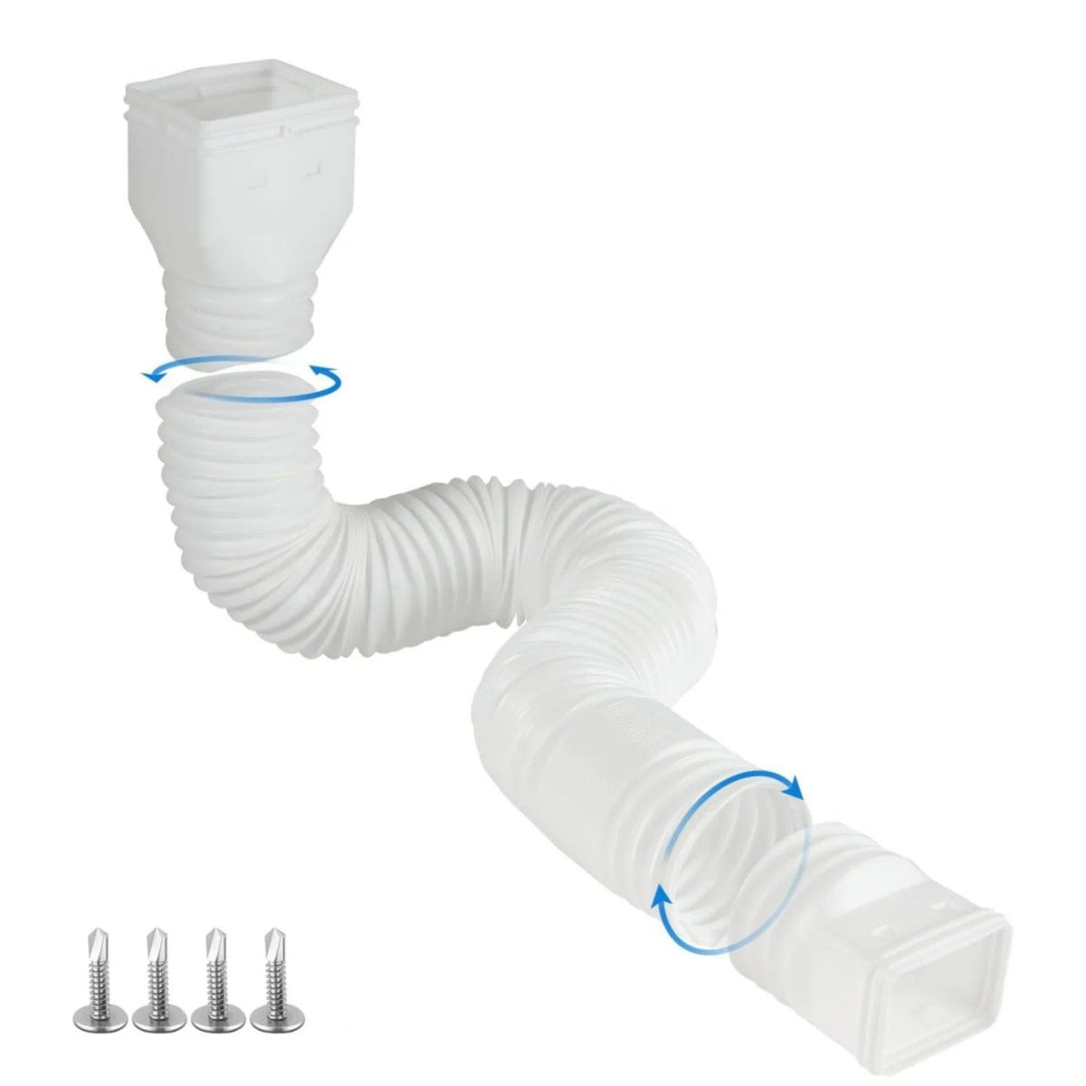 Flexible Downspout Extension Kit – 22–63 in Rainwater Drainage Pipe