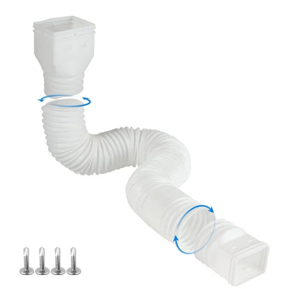 Flexible Downspout Extension Kit – 22–63 in Rainwater Drainage Pipe