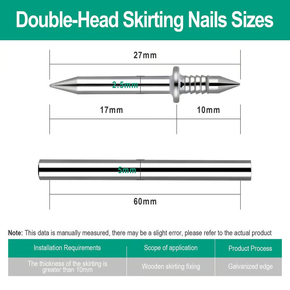 Double Head Skirting Thread Seamless Nail