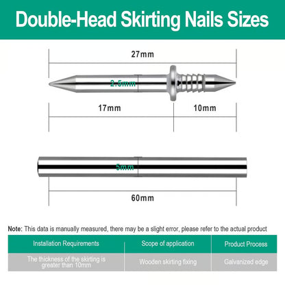 Double Head Skirting Thread Seamless Nail