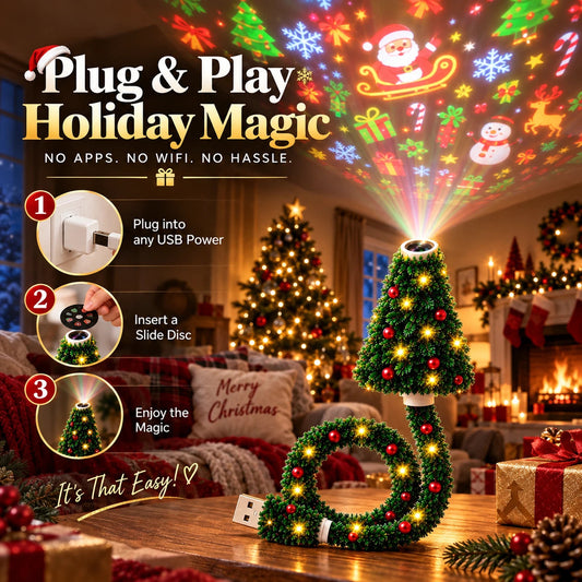 ⏳Last Day 66% OFF🎄USB Christmas Projection Lamp with 6 Festive Scenes(Buy 2 Free Shipping)
