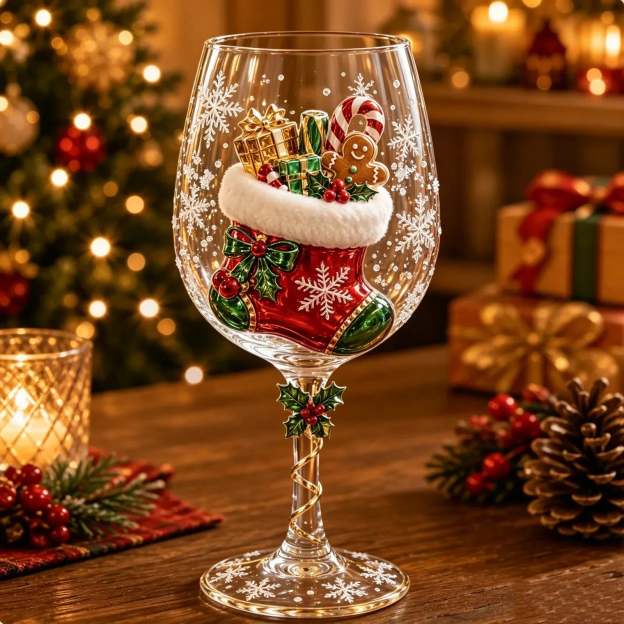 🔥 Last Day 52% OFF🥂Christmas 3D Wine Glass Collection Gift Box Set ✨